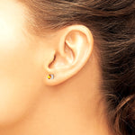 Sterling Silver Rhodium-plated 4mm Round Citrine Post Earrings - Product Photo