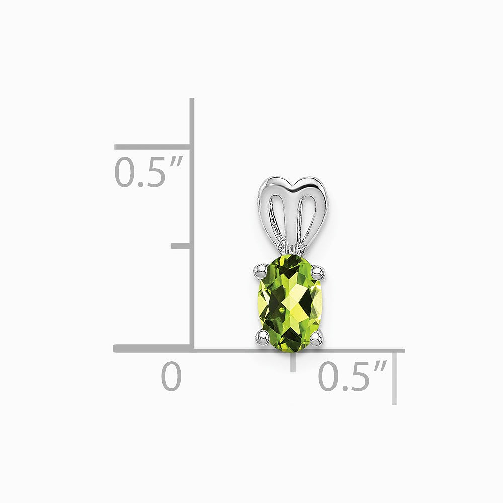 Sterling Silver Rhodium-plated Peridot Pendant - Product Photo