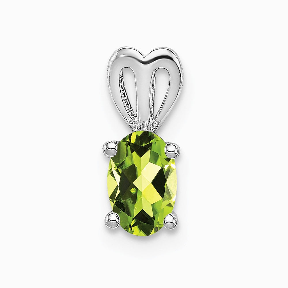 Sterling Silver Rhodium-plated Peridot Pendant - Product Photo