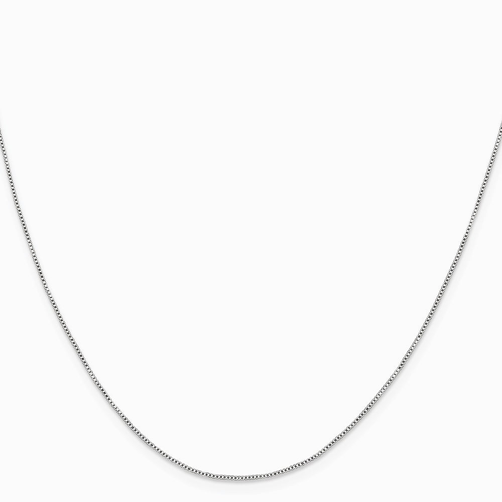 Sterling Silver Rhodium-plated .6mm Box Chain Necklace 14"-30" - Product Photo