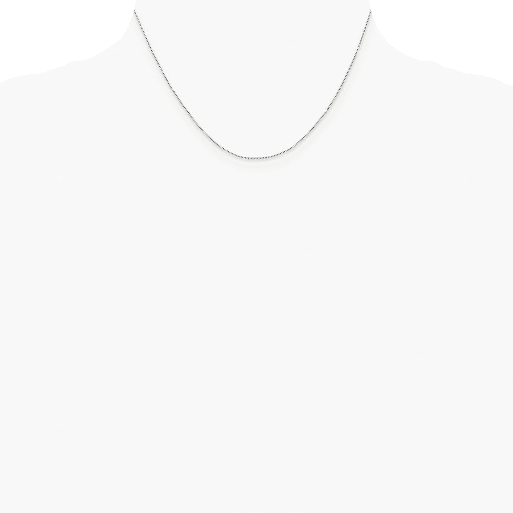 Sterling Silver Rhodium-plated .6mm Box Chain Necklace 14"-30" - Product Photo