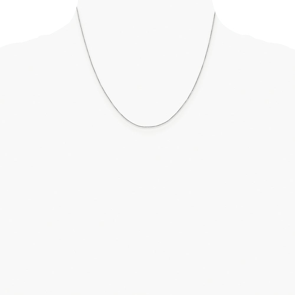 Sterling Silver Rhodium-plated .6mm Box Chain Necklace 14"-30" - Product Photo