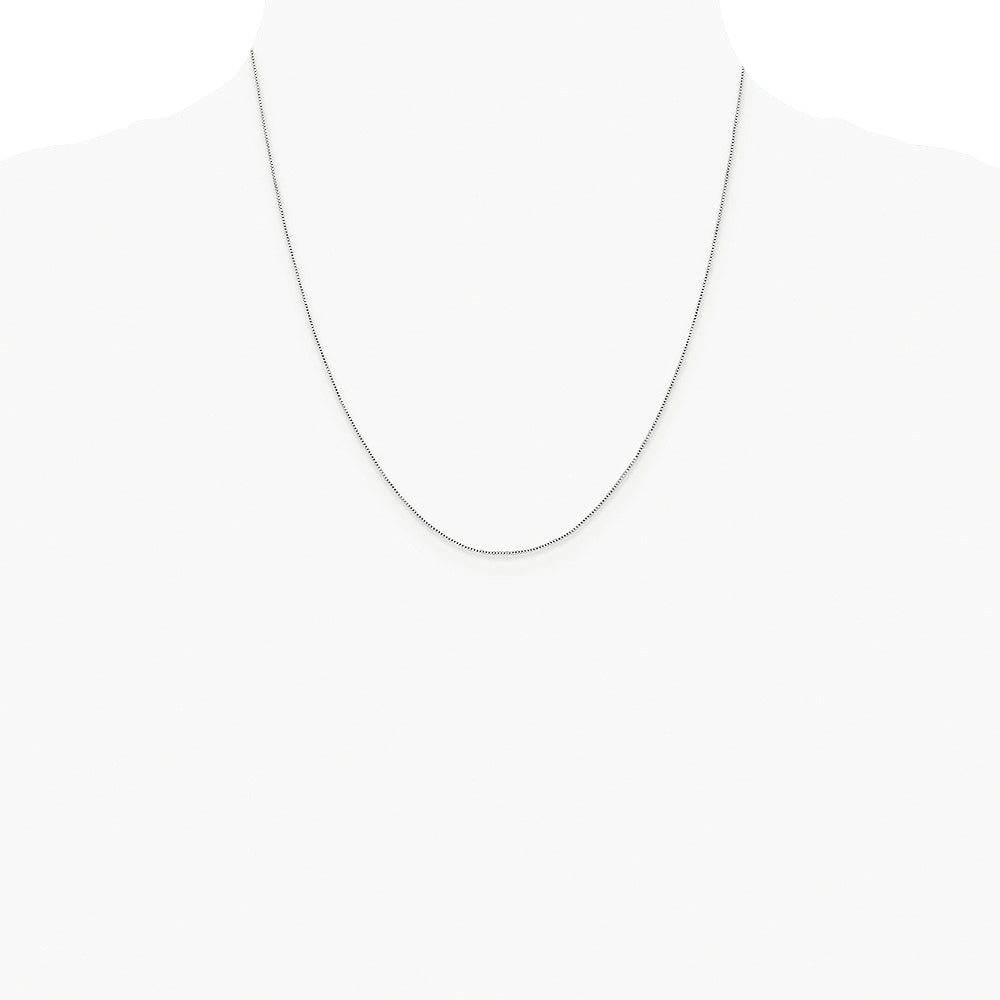 Sterling Silver Rhodium-plated .6mm Box Chain Necklace 14"-30" - Product Photo