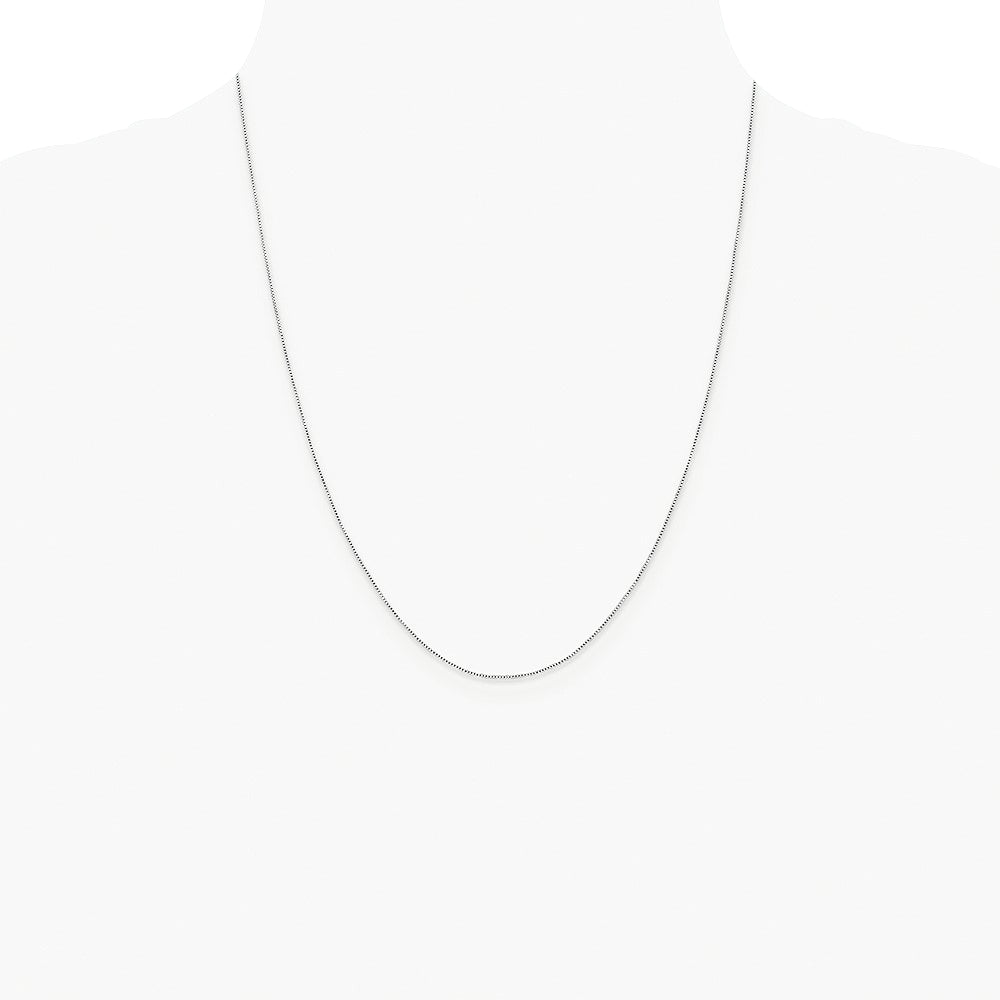 Sterling Silver Rhodium-plated .6mm Box Chain Necklace 14"-30" - Product Photo