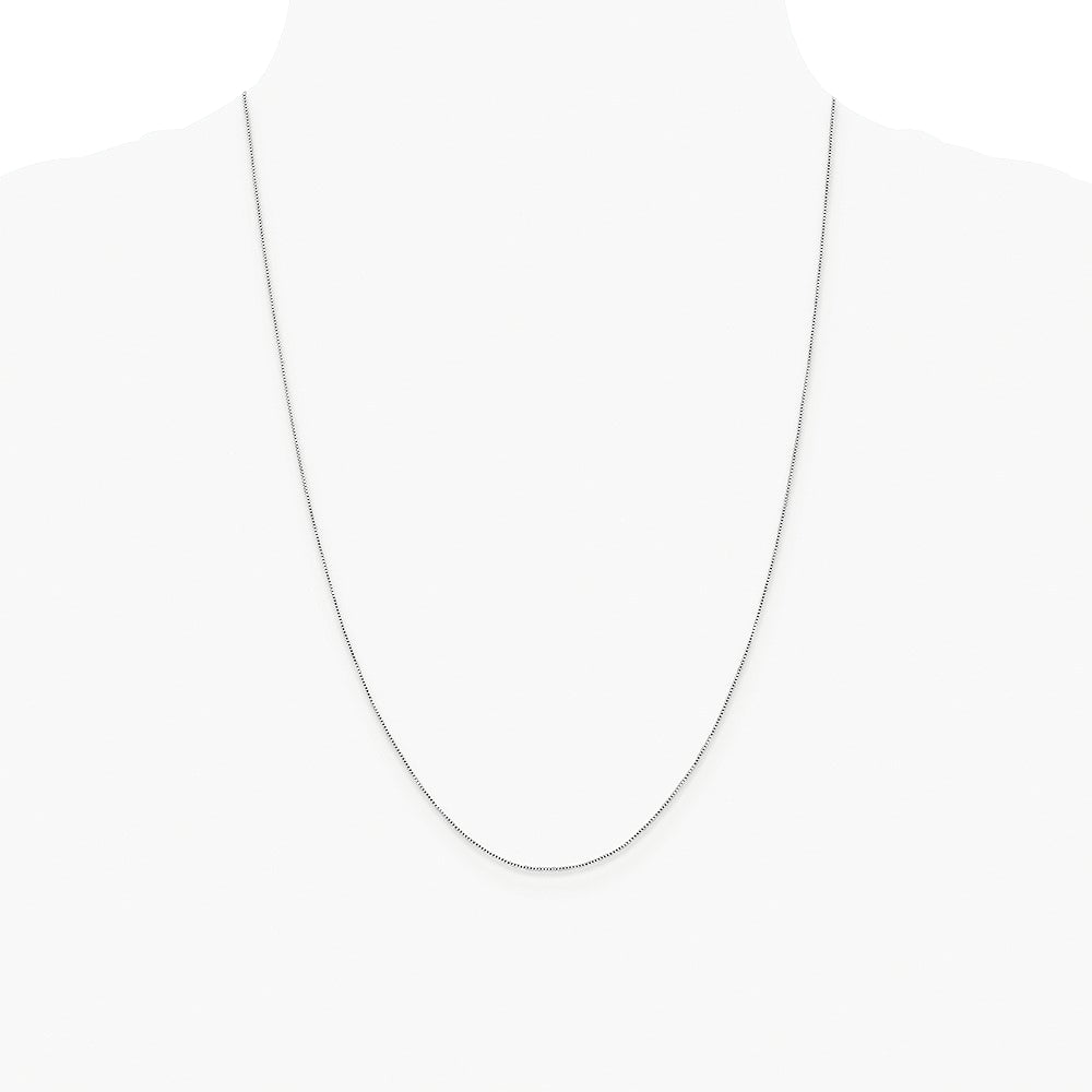Sterling Silver Rhodium-plated .6mm Box Chain Necklace 14"-30" - Product Photo