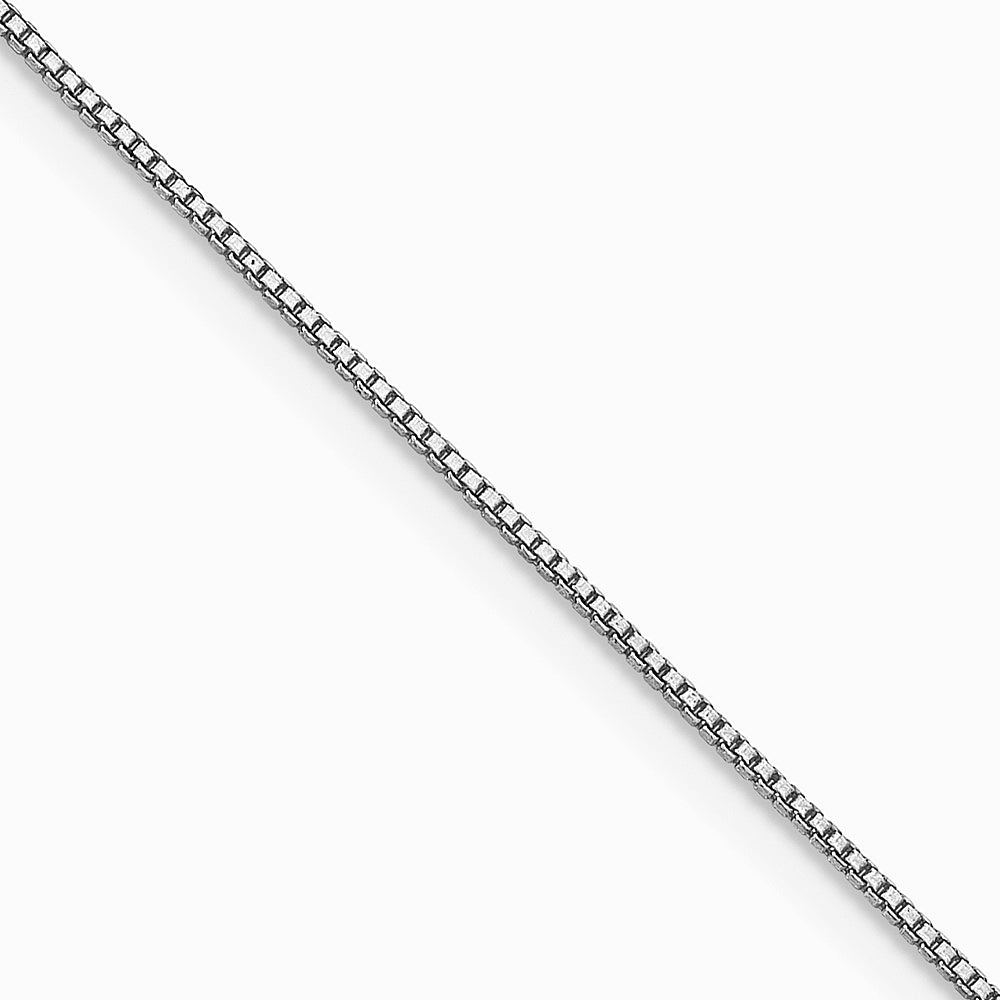 Sterling Silver Rhodium-plated .6mm Box Chain Necklace 14"-30"