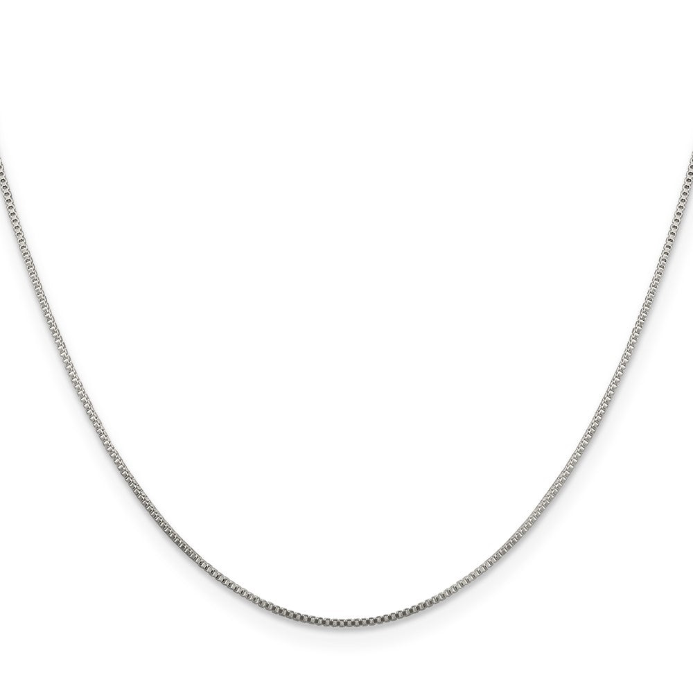 Sterling Silver Rhodium-plated .8mm Box Chain Necklace 14"-30" - Product Photo