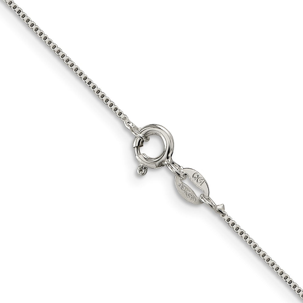 Sterling Silver Rhodium-plated .8mm Box Chain Necklace 14"-30" - Product Photo
