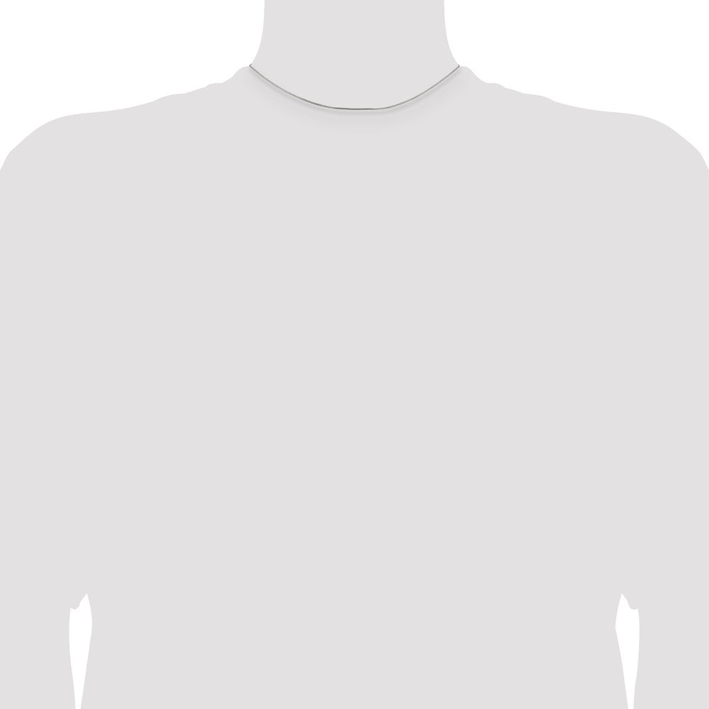 Sterling Silver Rhodium-plated .8mm Box Chain Necklace 14"-30" - Product Photo