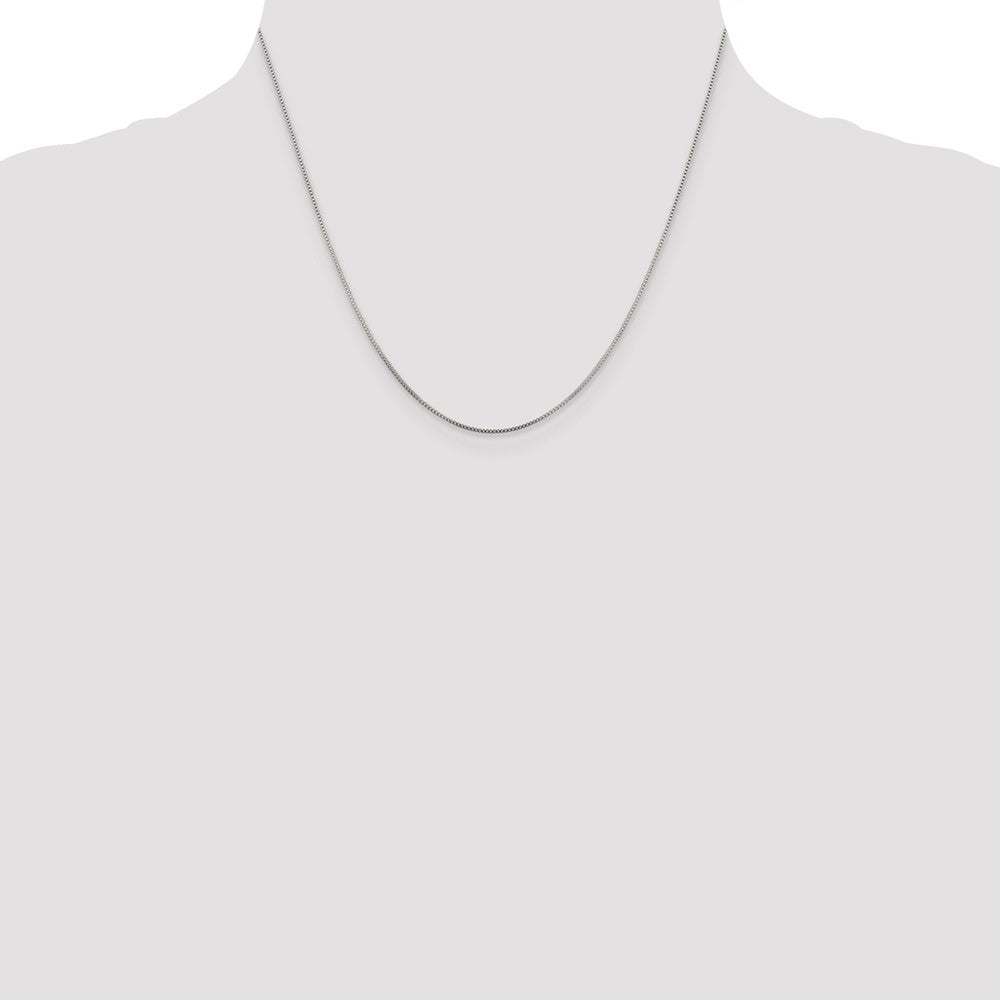 Sterling Silver Rhodium-plated .8mm Box Chain Necklace 14"-30" - Product Photo