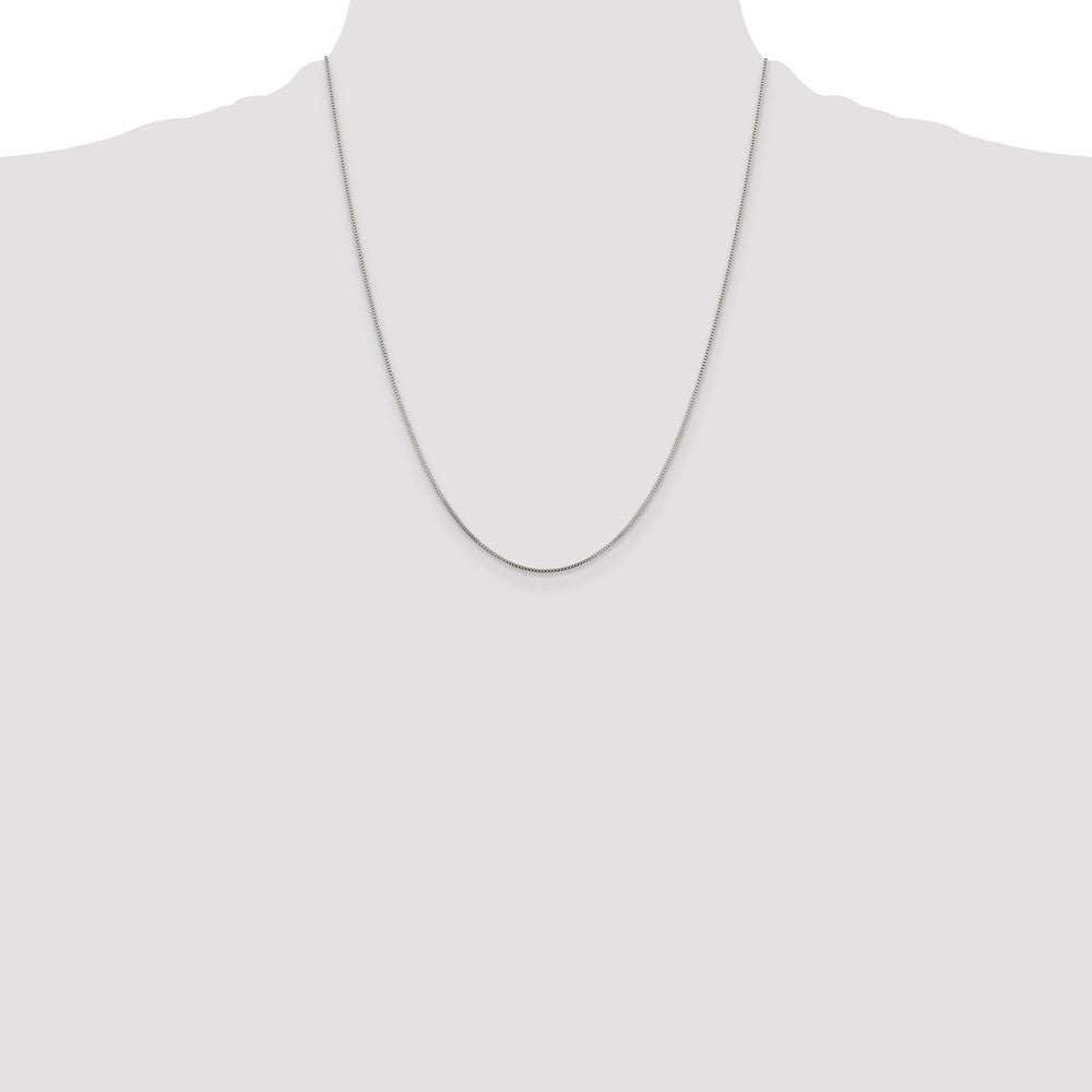 Sterling Silver Rhodium-plated .8mm Box Chain Necklace 14"-30" - Product Photo