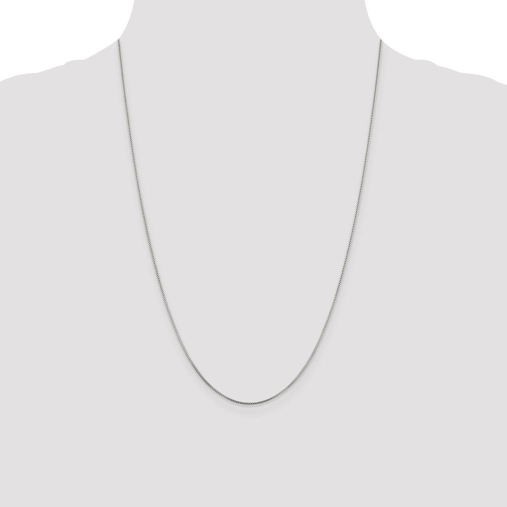 Sterling Silver Rhodium-plated .8mm Box Chain Necklace 14"-30" - Product Photo