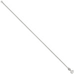Sterling Silver .9mm Box Chain Anklet Bracelet 7"-10" - Product Photo
