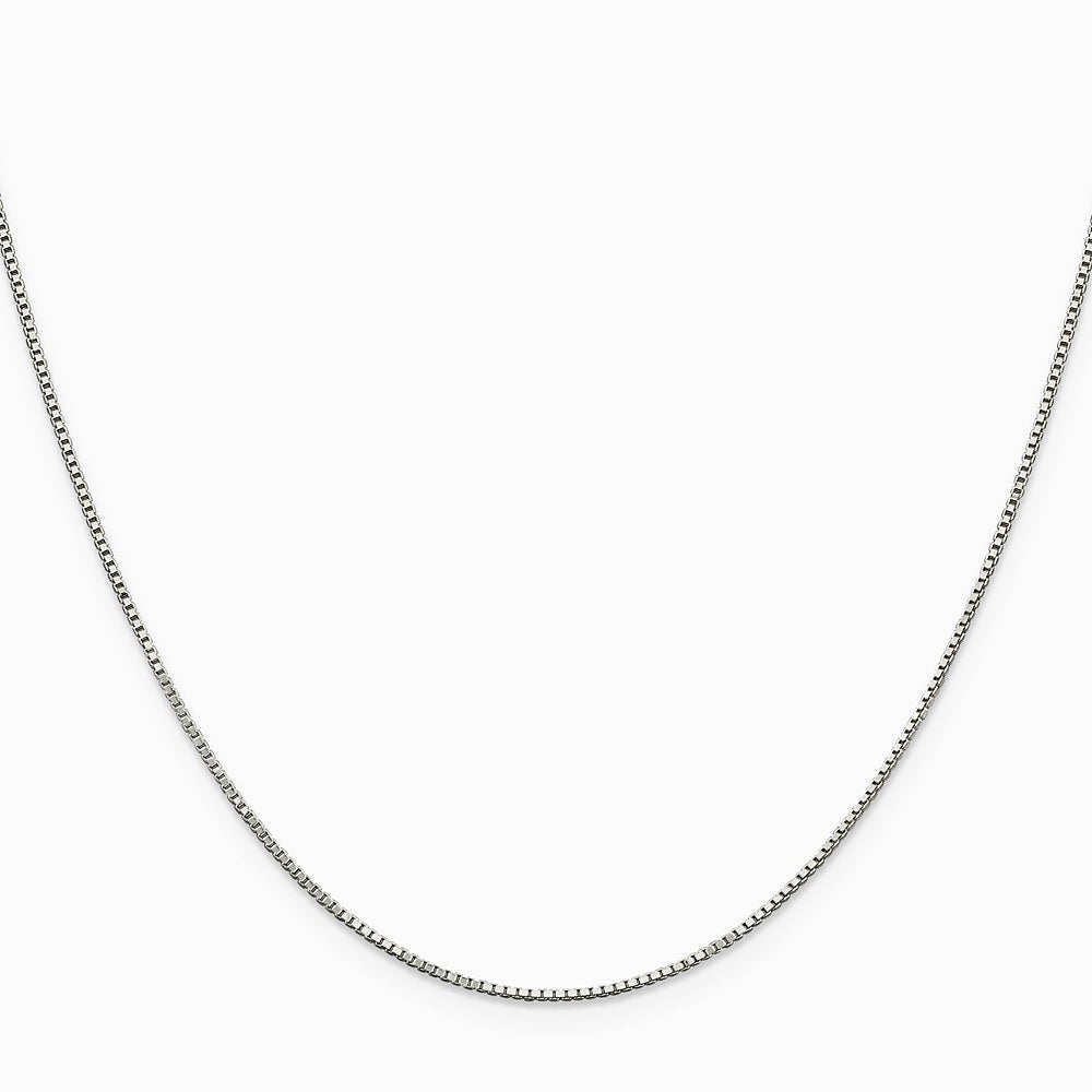 Sterling Silver Rhodium-plated .9mm Box Chain Necklace 14"-30" - Product Photo