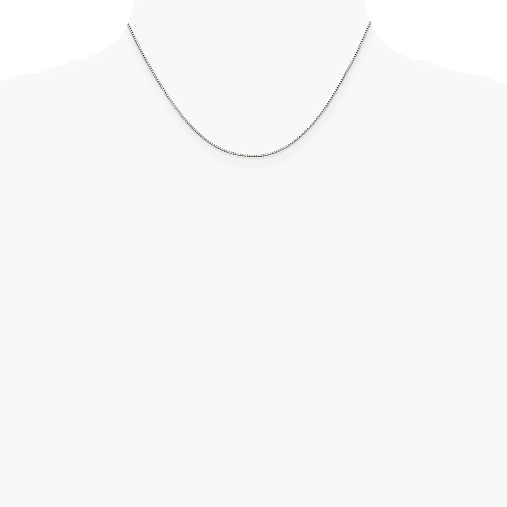 Sterling Silver Rhodium-plated .9mm Box Chain Necklace 14"-30" - Product Photo
