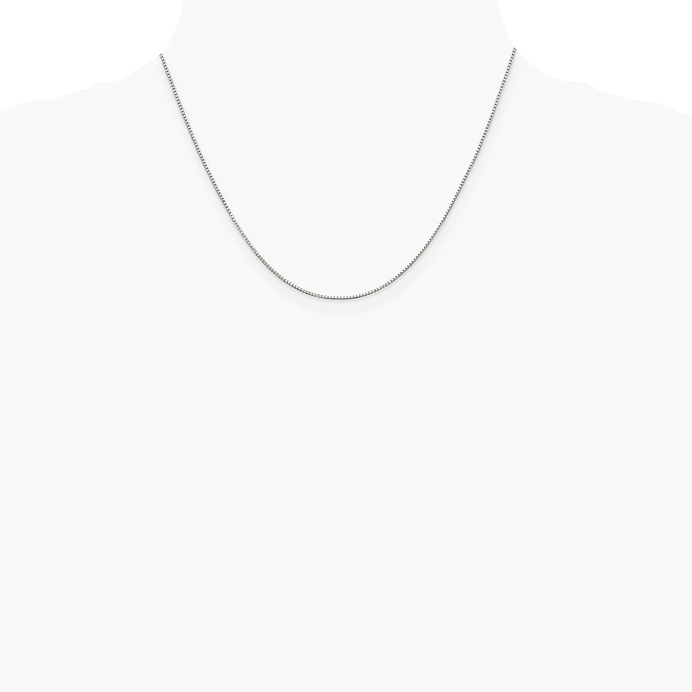 Sterling Silver Rhodium-plated .9mm Box Chain Necklace 14"-30" - Product Photo