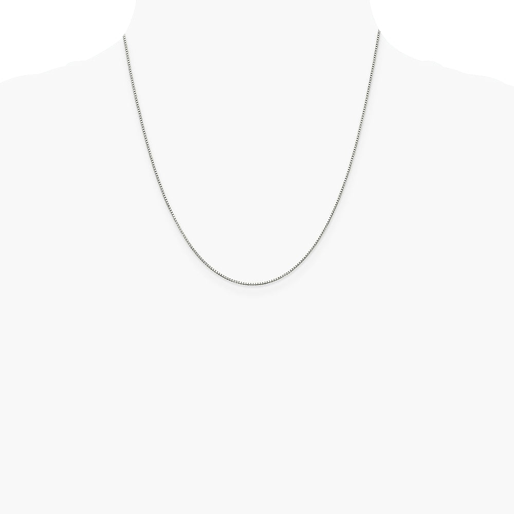 Sterling Silver Rhodium-plated .9mm Box Chain Necklace 14"-30" - Product Photo