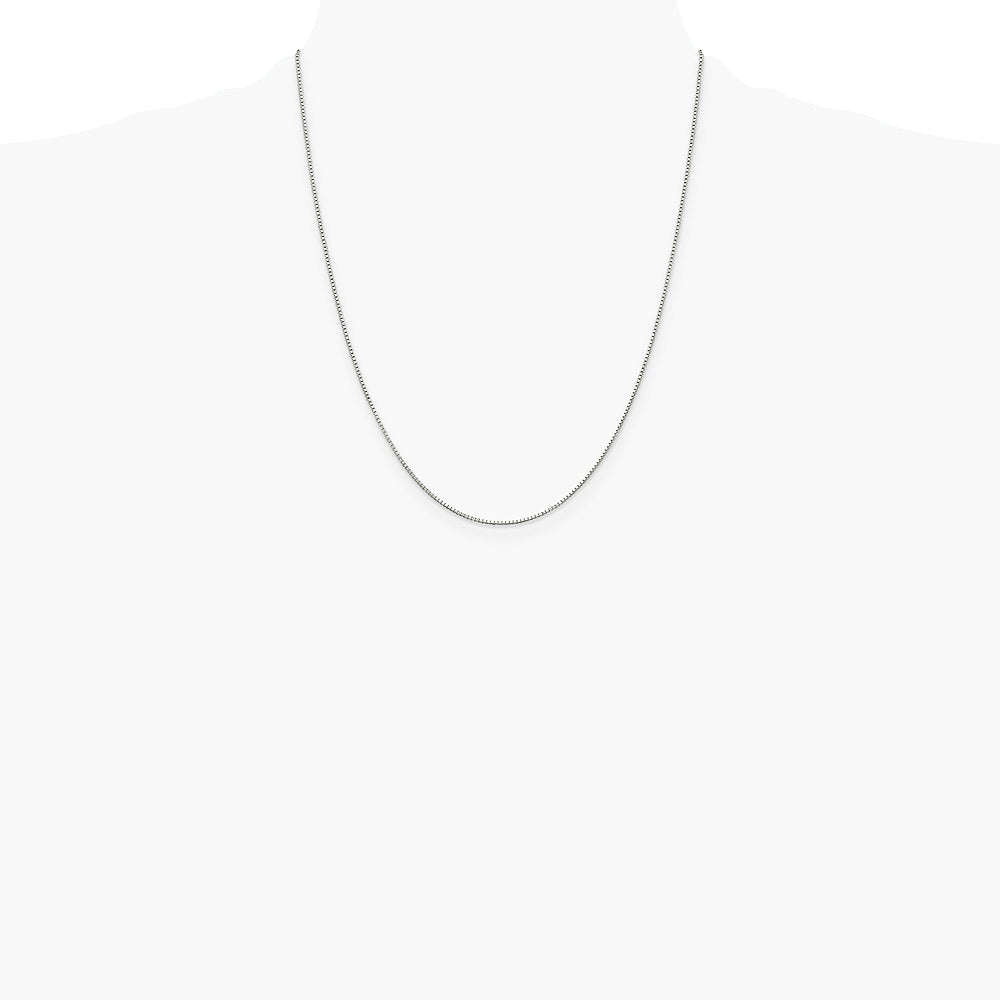 Sterling Silver Rhodium-plated .9mm Box Chain Necklace 14"-30" - Product Photo