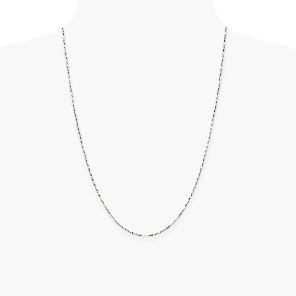 Sterling Silver Rhodium-plated .9mm Box Chain Necklace 14"-30" - Product Photo