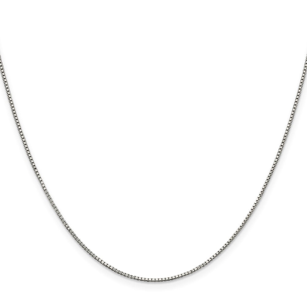 Sterling Silver Rhodium-plated .9mm Box Chain with 2in ext. Necklace 18"-22" - Product Photo