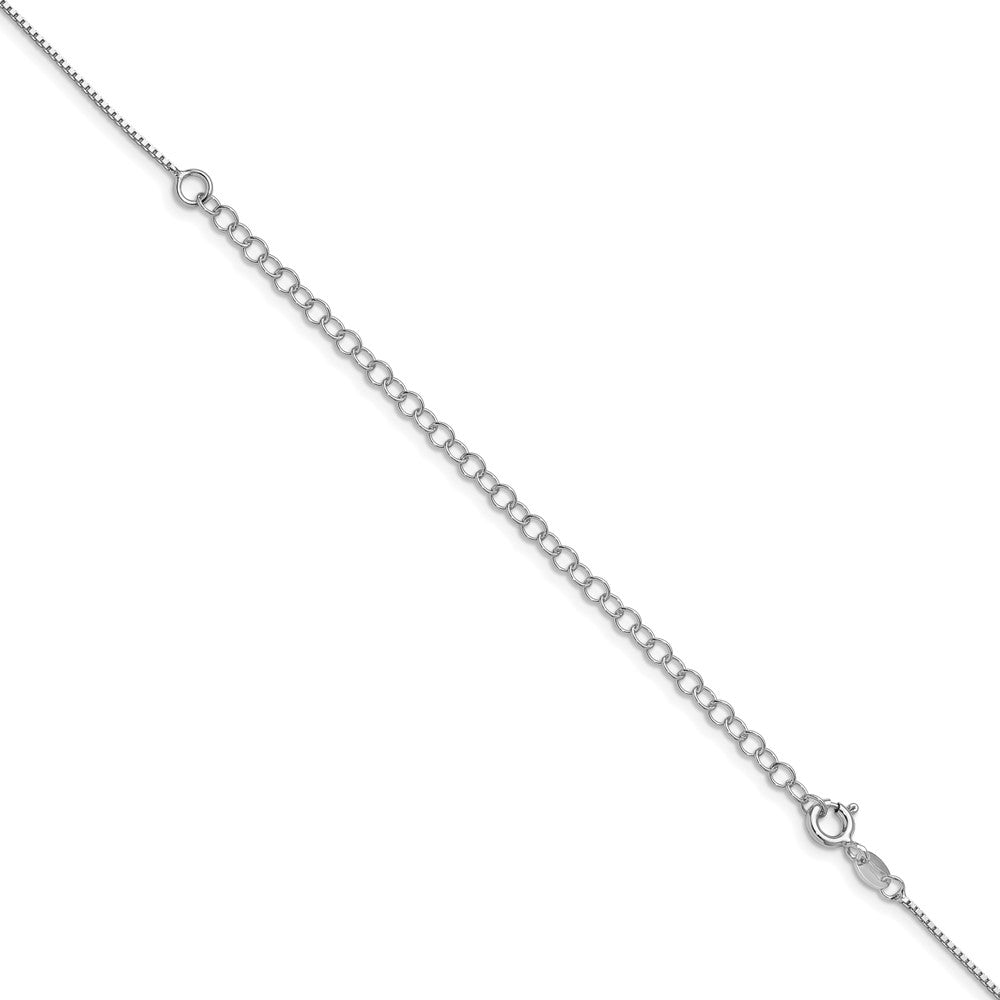 Sterling Silver Rhodium-plated .9mm Box Chain with 2in ext. Necklace 18"-22" - Product Photo