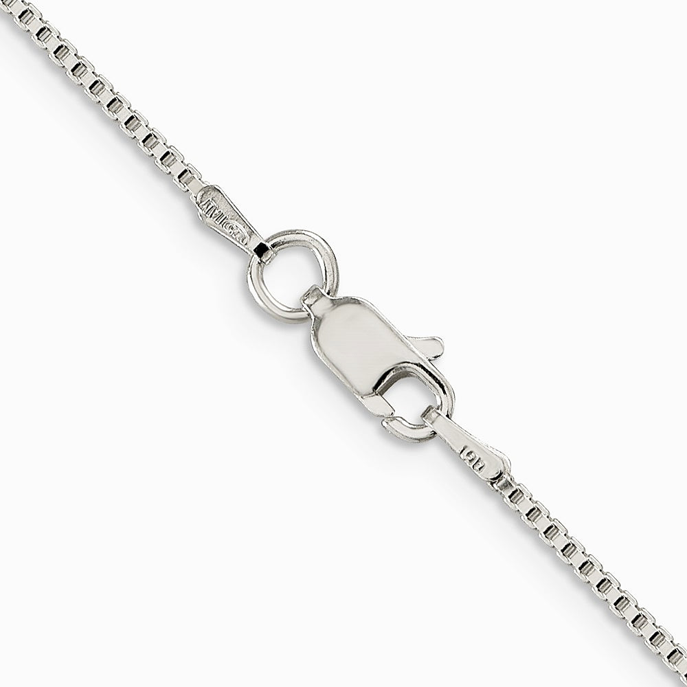 Sterling Silver Rhodium-plated 1.25mm Box Chain Necklace 16"-30" - Product Photo