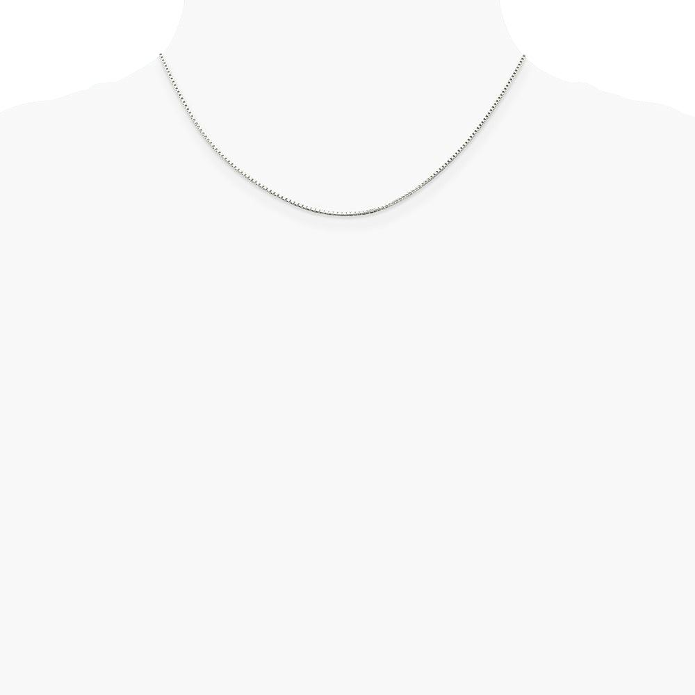 Sterling Silver Rhodium-plated 1.25mm Box Chain Necklace 16"-30" - Product Photo