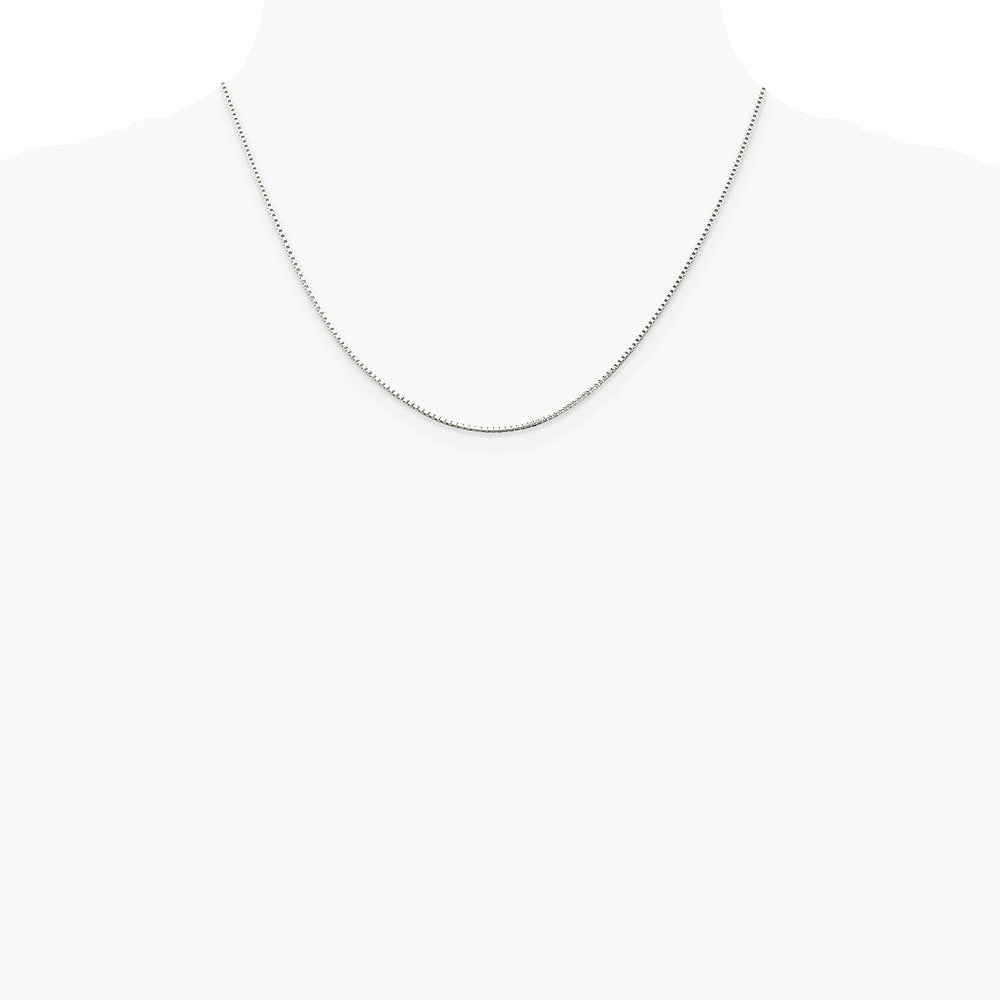 Sterling Silver Rhodium-plated 1.25mm Box Chain Necklace 16"-30" - Product Photo