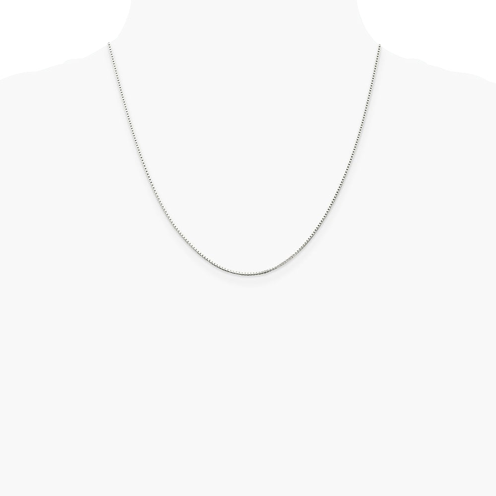 Sterling Silver Rhodium-plated 1.25mm Box Chain Necklace 16"-30" - Product Photo