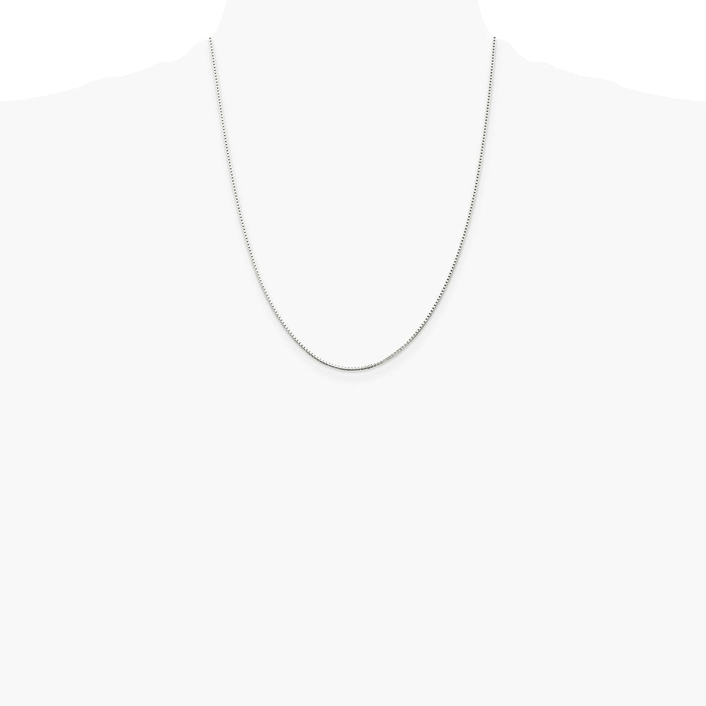 Sterling Silver Rhodium-plated 1.25mm Box Chain Necklace 16"-30" - Product Photo