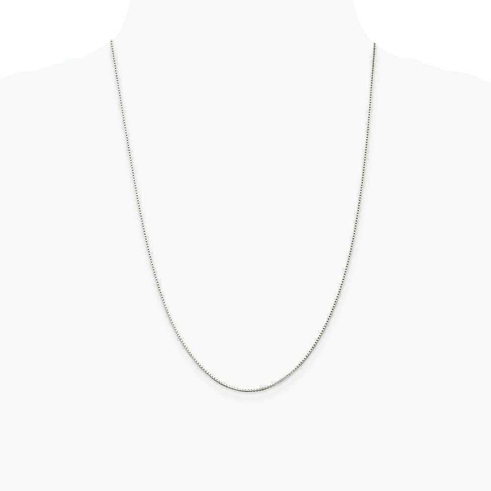 Sterling Silver Rhodium-plated 1.25mm Box Chain Necklace 16"-30" - Product Photo