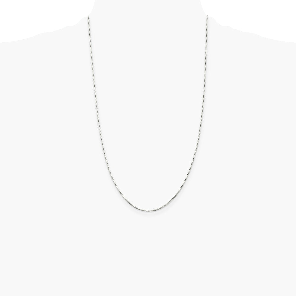 Sterling Silver Rhodium-plated 1.25mm Box Chain Necklace 16"-30" - Product Photo