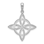 Sterling Silver Rhodium-plated Polished Celtic Eternity Knot Pendant - Product Photo