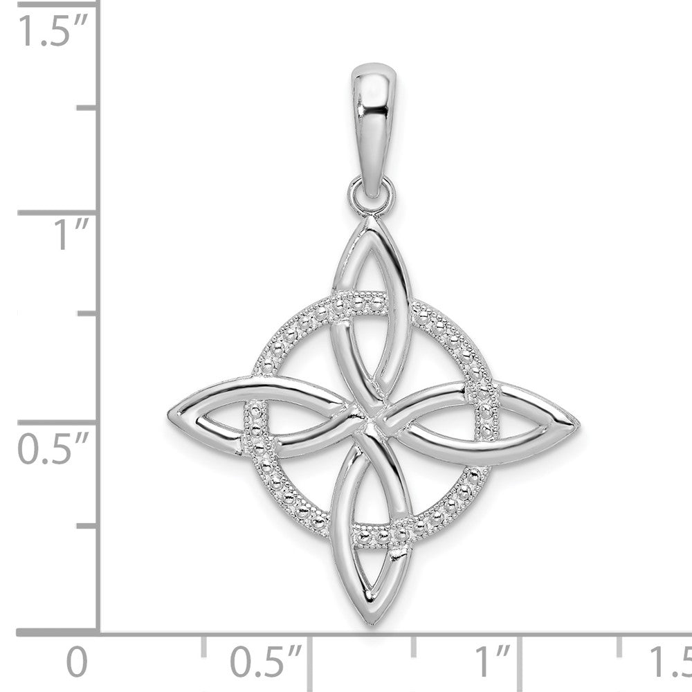 Sterling Silver Rhodium-plated Polished Celtic Eternity Knot Pendant - Product Photo