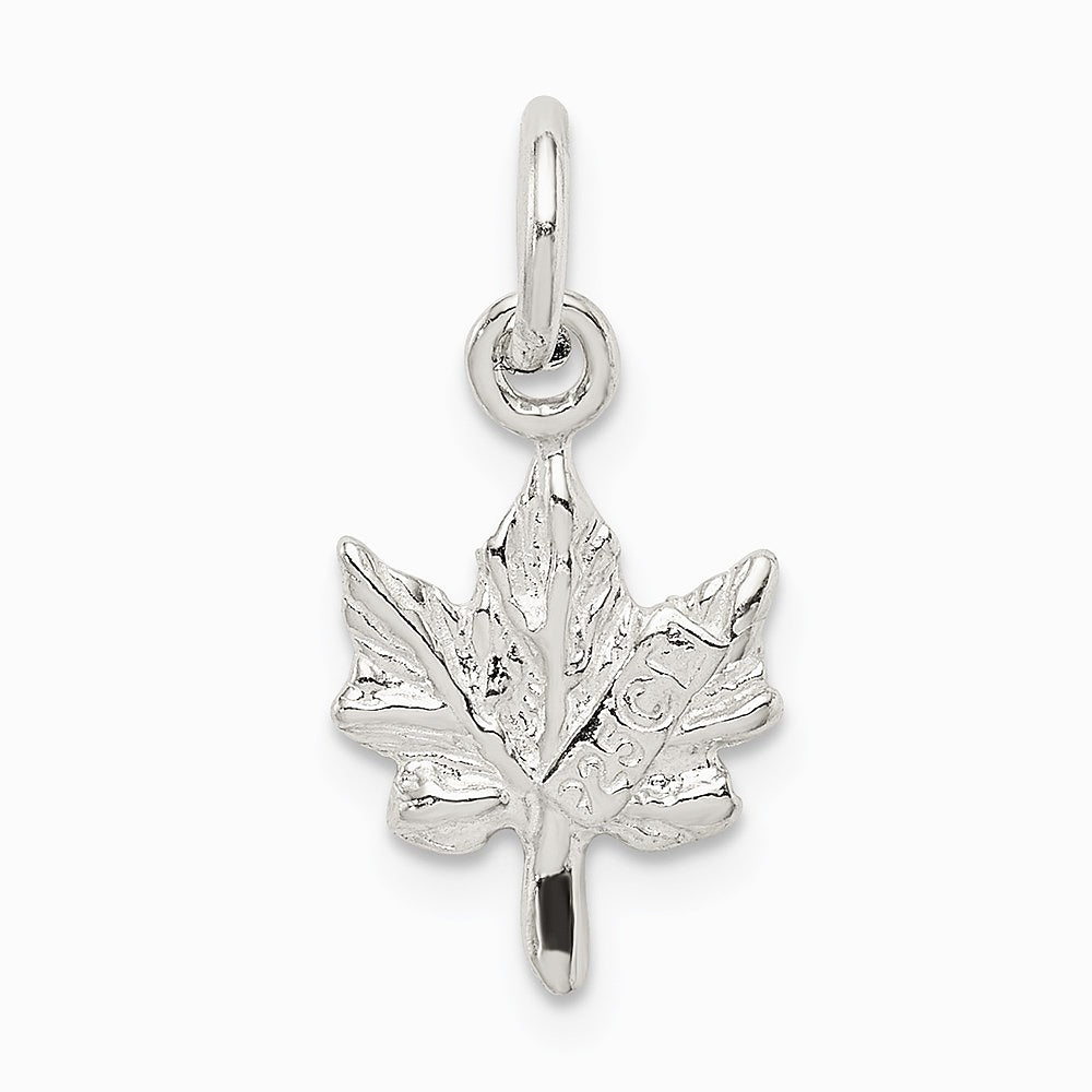 Sterling Silver Maple Leaf Charm - Product Photo