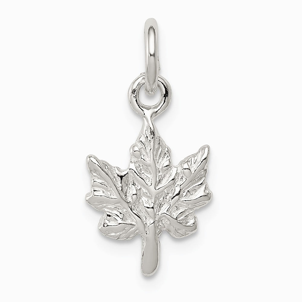 Sterling Silver Maple Leaf Charm - Product Photo