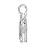 Sterling Silver Rhodium-plated Textured 3D Siberian Husky Pendant - Product Photo