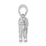 Sterling Silver Rhodium-plated Textured 3D Beagle Pendant - Product Photo