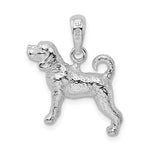 Sterling Silver Rhodium-plated Textured 3D Beagle Pendant - Product Photo