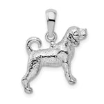 Sterling Silver Rhodium-plated Textured 3D Beagle Pendant - Product Photo