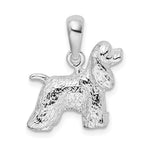 Sterling Silver Rhodium-plated Textured 3D Cocker Spaniel Pendant - Product Photo