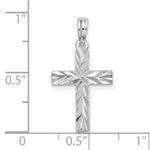 Sterling Silver Rhodium-plated All-over Diamond-cut Latin Cross Pendant - Product Photo