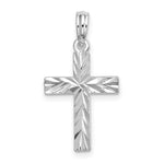 Sterling Silver Rhodium-plated All-over Diamond-cut Latin Cross Pendant - Product Photo
