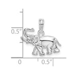 Sterling Silver Rhodium-plated Polished Elephant Pendant - Product Photo