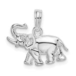 Sterling Silver Rhodium-plated Polished Elephant Pendant - Product Photo