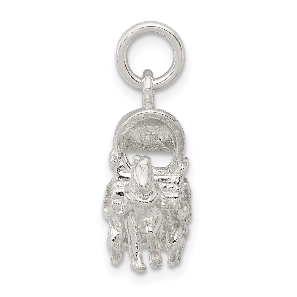 Sterling Silver Horse & Carriage Charm - Product Photo