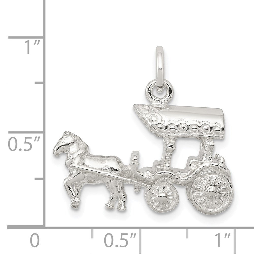 Sterling Silver Horse & Carriage Charm - Product Photo