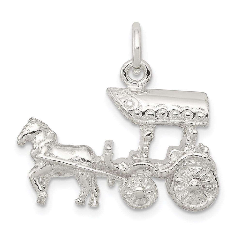 Sterling Silver Horse & Carriage Charm - Product Photo