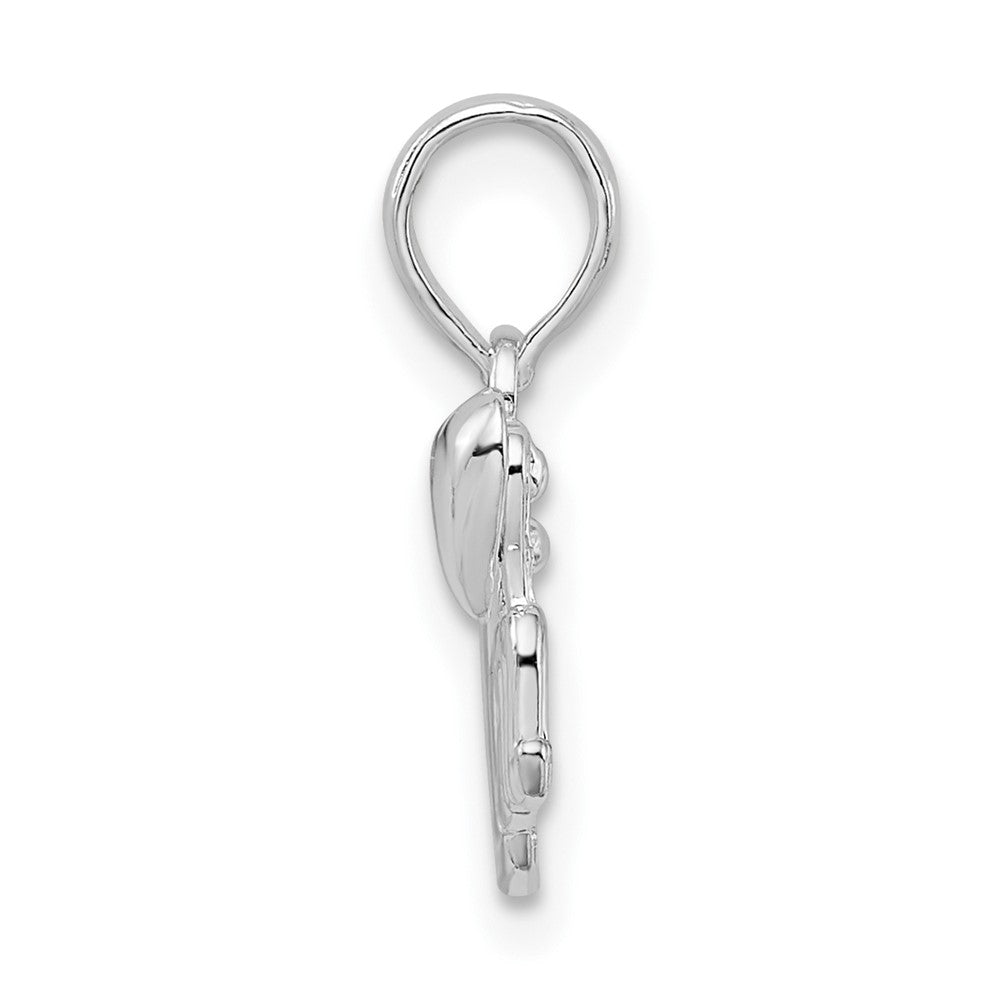 Sterling Silver Polished Mom with Heart Pendant - Product Photo