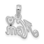 Sterling Silver Polished Mom with Heart Pendant - Product Photo